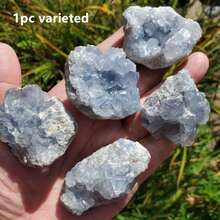 Celestite Druzy Crystal Stone, Crystal Crafts DIY, Home Decoration, Adds A Distinctive Atmosphere To Your Home,Birthday Gift - Blue and White - View 13