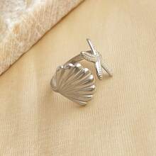 New 18K Stainless Steel Fashion Ring, The Opening Design Can Be Adjusted In Size - 13-prata - View 8
