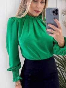 Women Blouses - Green - View 1