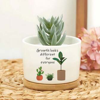 Florero para exteriores. El crecimiento de cada uno es diferente. Macetas y decoración de plantas - Regalos especiales para amigos y colegas. Macetas para plantas de interior, macetas para exteriores y decoración del hogar única para decoraciones de Halloween y Navidad.