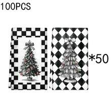 1set/2pcs/100pcs Christmas Tree Printed Pattern Kitchen Towels And Dishcloths, Suitable For Interior Decoration In Restaurants, Kitchens, Bathrooms, Party Decoration, Holiday Gifts, And Can Be Given As Christmas Gifts - Multicolor - View 11