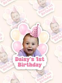 10/20/30PCS Personalized Photo Birthday Stickers, Personalized Text Label Stickers, Customizable Thank-You Stickers, Children'S Stickers, Stickers With Birthday Hats, Customized Baby Party Stickers, Multi-Purpose, Birthday Gifts, Cup Stickers, Dessert Bags, Gift Boxes/Bags, Anniversaries, Birthday Party Pairs, Students, Daughters, Sons, Family Essentials.Christmas - Multicolor - View 14