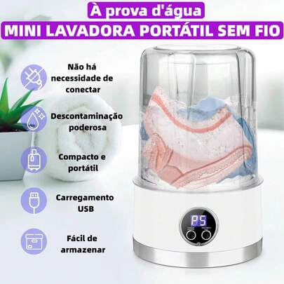 Mini Lavadora Portátil Máquina de lavar USB para roupas íntimas e meias 1000ML À prova d'água e fácil de viajar H9-908