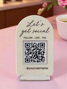 1pc Customized QR Code, Text Logo, Minimalist Business Logo, Acrylic Small Business Logo, Customized Business Display Logo, Personalized QR Code Social Media Logo, Customized Menu Display Logo, Personalized Social Media Nameplate