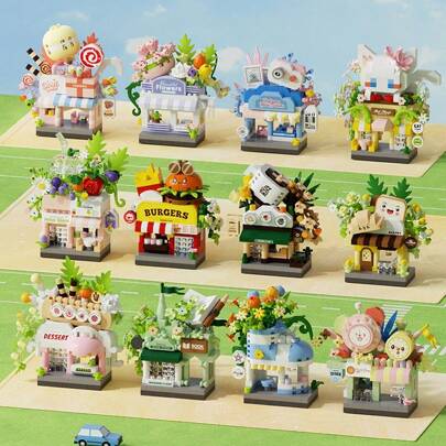 Blocs de construction à micro-particules, série de scènes de rue. Construisez de jolies scènes de rue, convient pour la décoration de bureau, la collection et les cadeaux (anniversaire, Halloween, Noël)