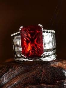 1 Stück Boho-Stil Vintage Silber Damen Ring, geeignet für Hochzeit, Verlobung und täglichen Gebrauch