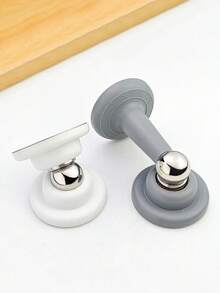 1/2/3pcs Strong Magnetic Door Stopper, Magnetic Door Stoppers For Bottom Of Door Magnetic Door Stop, Double-Sided Adhesive Tape,Decorative Matte Black Door Stopper, Noise Reduction Silicone Made, Easy Install No Drilling - Multicolor - View 4