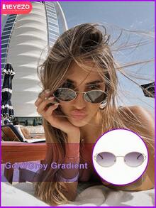 Retro Oval Fashionable Eyeglasses, Designer Metal Frame Eyewear, 2025 New Narrow Geometric Eyeglasses, Compact Design. Women's Asymmetric Rectangular Fashionable Eyeglasses And Beach Accessories. Basic Eyeglasses And Women's Summer Essentials, Suitable For Work And Casual Outfits. Perfect Gift For Summer Beach Vacation, Outdoor Trip, And Travel. Retro Square Frame Eyeglasses, Suitable For Outdoor, Back To School Outfits. Oval Frame - Multicolor - View 15