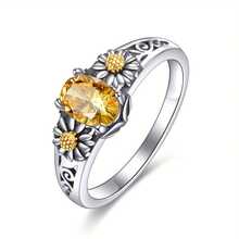 Retro Sunflower Ring, Daisy Ring - Suitable For Women To Wear. Sunflower Jewelry Gift. Festival Gift. Vacation Gift. - 黃色 - 查看 7