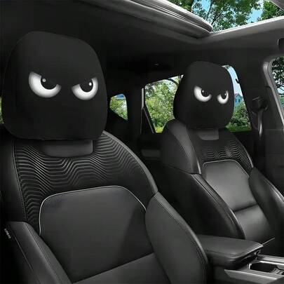 2pcs Halloween & Christmas Car Headrest Covers - Fits All Models, No Filling Design, Easy Installation - Funny Car Interior Decor For Male/Female Drivers/Passengers - Car Seat Headrest Protector Covers, Eye-Catching Prints, Durable Fabric, Holiday Atmosphere Decorative Pillows