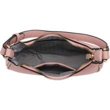 FashionPuzzle Small Crescent Shoulder Bag Underarm Purse - 暗粉紅色/暗粉紅色 - 查看 6