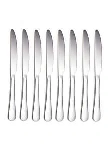 2/4/8pcs Steak Knife Set, Serrated Knife, Stainless Steel Sharp Knives Set, Modern Design Butter Knives,Dinner Knifes Set, Dishwasher Sturdy And Easy To Clean(Bright Silver-9 Inch)