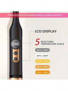 UKLISS 二合一卷发器：迷你陶瓷造型工具，适用于短发、长发和胡须，母亲节、情人节、男友礼物、圣帕特里克节礼物（黑色） - 查看 5