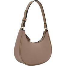 FashionPuzzle Small Crescent Shoulder Bag Underarm Purse - 灰褐色/灰褐色 - 查看 2