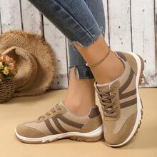 新款系带休闲运动鞋，软底厚底运动鞋，轻便防滑跑鞋 - 無色 - 查看 3