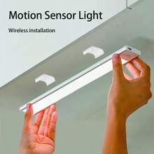 1 pieza Luz de gabinete con sensor de movimiento LED, 3 temperaturas de color (luz blanca, luz natural, luz blanca cálida) con brillo ajustable, luz de carga inalámbrica USB