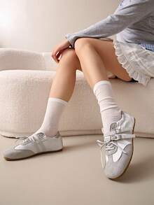 2025年新款夏季玛丽珍平底鞋，软底，轻便，透气，芭蕾平底鞋，拼色，休闲运动鞋