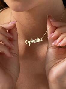 Customized Stainless Steel Name Necklace - Handmade Cursive/Regular Script Font, Mother's Day, Birthday, Christmas Gift, Durable Versatile Accessory, Suitable For All Occasions,New Year Glamour