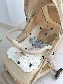 1件婴儿推车垫，柔软毛绒靠垫，防滑棉垫，摇篮床垫，四季通用，双面可用 - 彩色 - 查看 8