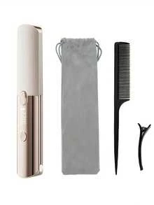 二合一无线迷你直发器/卷发器，7档温度设置，液晶数字显示屏（摄氏度/华氏度），双开关设计带安全锁，防尘盖，5000mAh可充电电池，便携式 - 彩色 - 查看 18