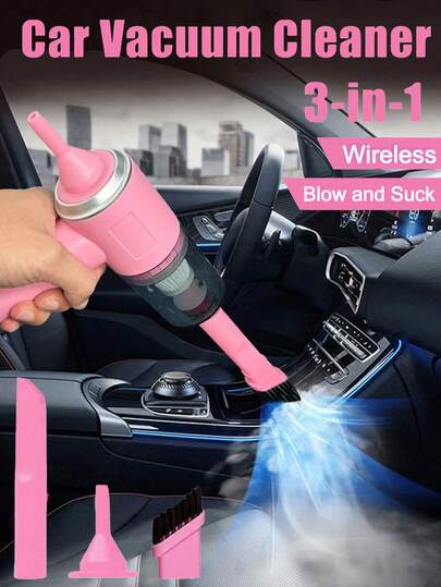 Aspirateur sans fil pour véhicule, aspirateur portatif sans fil multifonction avec brosse, filtre lavable, aspiration puissante rechargeable pour voiture, maison, bureau, animaux de compagnie, nettoyage sec et humide, anti-emmêlement de cheveux