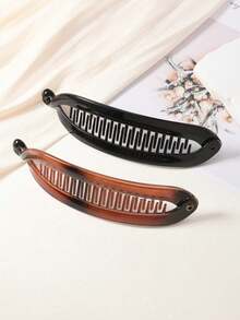 1pc Large Hair Volume Amber Banana Clip Ponytail Clip French Elegant High Skull Top Hair Clip Twist Clip, School Supplies, Y2K, Travel Essential, Hair, Clips For Hair, Cute Girly Stuff, Gifts For Women, Women's Accessories, Winter And Autumn, Hair Styling Tools, Curling Tools, Versatile Accessories, Everyday Accessories.Unique Small Accessories