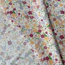 0.5m/1m/2m/3m*145cm Bohemian Colorful Lawn Flower Garden Printed Fabric, High Quality Soft & Skin-Friendly, Suitable For Seasonal Clothing Design, Dresses, Bags, Dolls, Tablecloths, Handicraft Decorations, DIY Sewing Patchwork, Multiple Sizes Available