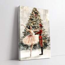 1pc Traditional-Style Unframed Christmas Canvas Wall Art Poster, Nutcracker Ballet Ballerina, Decor, Popularity, For Bedroom, Bathroom, Living Room, Indoor Wall Decor, Home And Dormitory Decoration, 2D Home Decor Christmas Decorations Room Decor