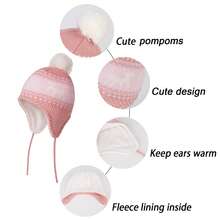 Deer Hat For Girls Infant Pom Pom Beanie Kid Winter Hats Toddler Cap Knit Warm Beanies Caps For Baby Boys Girls