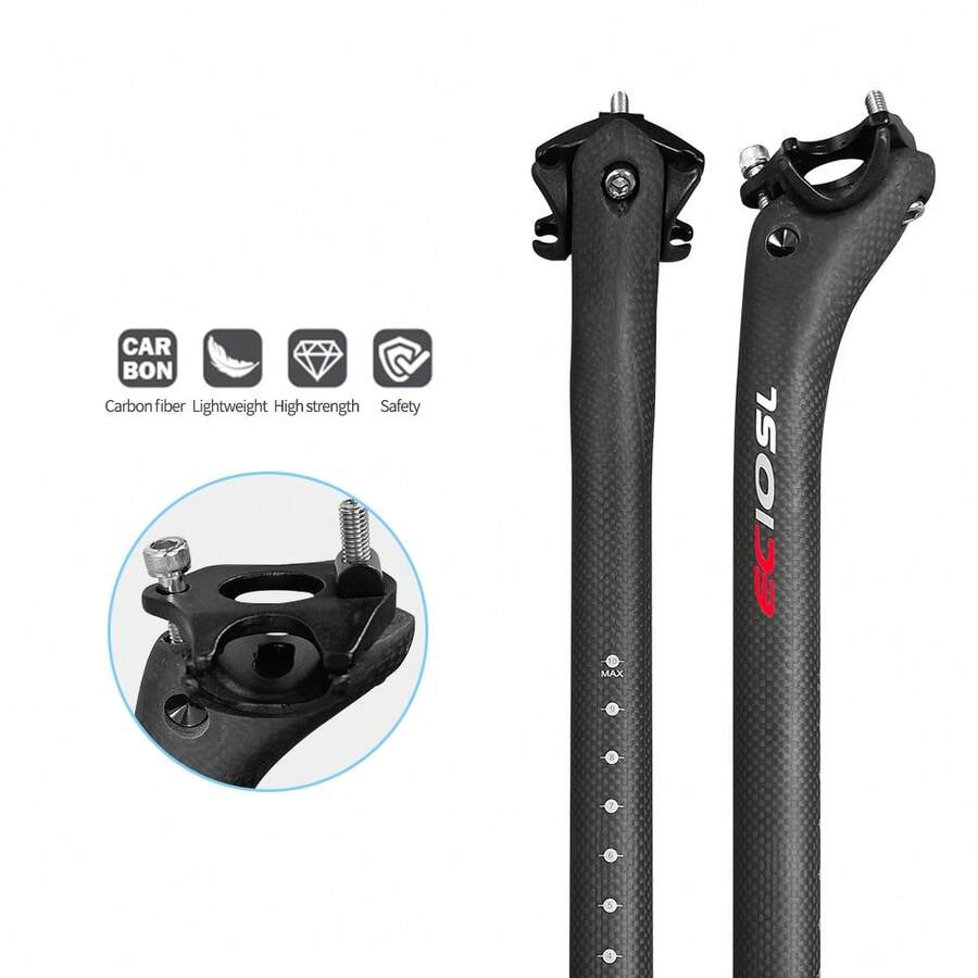 ECIOSL Seatpost Carbon 3K Weave Matt Offset 20mm Seat Post 27.2/30.8/31.6 Mtb Telescopic Seatpost Dropper Post - Silver - View 1