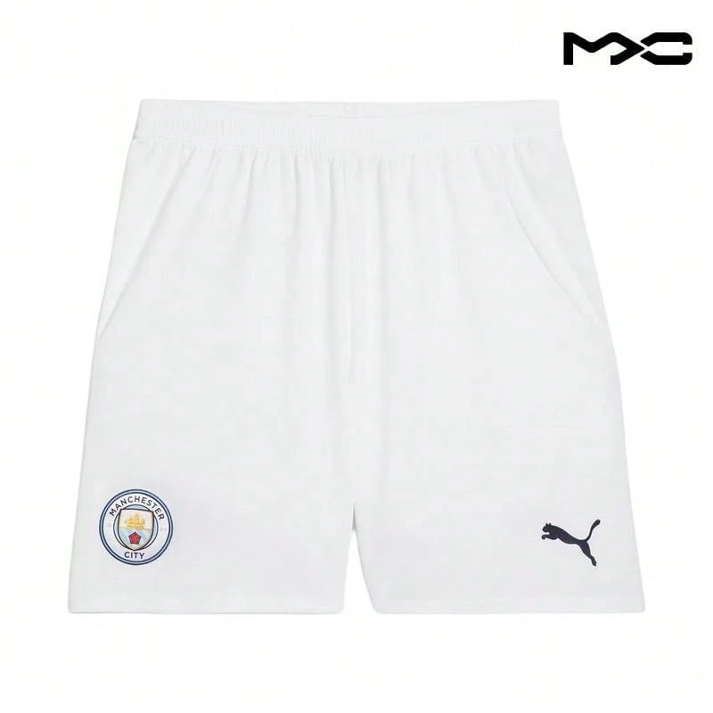 SS24 Manchester City Football Club Series Casual Elastic Loose Sports Shorts White Bottoms Men
