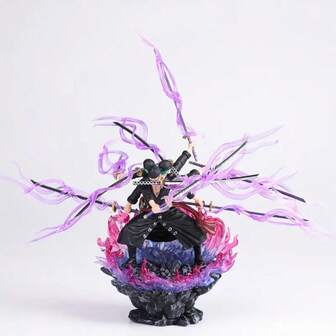 ONE PIECE One Piece Peripheral Figures, Three-Headed Nine-Blade Flow Zoro Statue Model, 9, 84-Inch PVC Material Anime Doll Special Effects Scene Statue Ornaments, Very Suitable For Home And Car Decorations, Anime Fans' Collectibles, Holiday Gifts