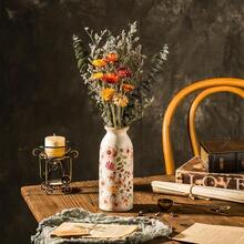 Dried Daisy Flower Bouquet With Eucalyptus Babies Breath Used For Home Farmhouse Decor Table Decor Real Dried Flowers For Vase Gift For Mother Friend. 16.5 Inches