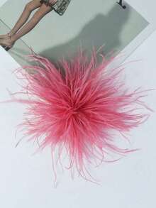 15cm Broche de solapa de pluma de avestruz falsa de alta calidad y estilo retro clásico, accesorio de moda versátil para regalo. Broche de pluma de avestruz vintage europeo y americano, broche decorativo unisex para vestidos, fiestas, manualidades y accesorios para el cabello - flor - Ver 27