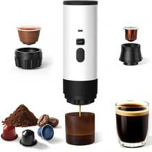 Cafeteira portátil 3 em 1, adequada para café moído, cápsulas de café e expresso. Compacta, sem fio, com bomba de pressão, ideal para viagens, carro, escritório, camping, etc. - Multicolorido - Ver 2