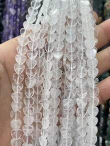 20 piezas de 6x2mm Cuentas de piedra natural con forma de corazón | Cuentas sueltas de ágata, cuarzo, ojo de tigre con forma de corazón plano | Para hacer collares, pulseras, pendientes y joyería DIY