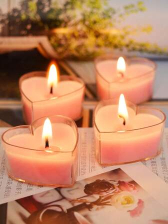 50pcs Box Of Heart-Shaped Scented Candles For Proposals,PVC Material, Mother's Day,Valentine's Day, Birthdays, Autumn And Winter, Festivals, Anniversaries, Friend Gifts.Natural Paraffin Wax, Unscented Mini Candles,Romantic Proposal Birthday Home Decoration For Valentine'S Day, Proposal, Romantic Dinners, Wedding, Mother's Day Gift,Valentine's Day Decorations