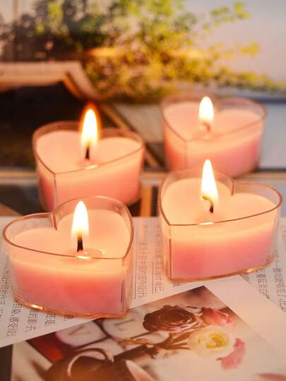 50pcs Heart-Shaped Scented Candles, Suitable For Proposal, Mother's Day, Valentine's Day, Birthday, Autumn/Winter, Various Festivals, Anniversary, Friend Gifts. Natural Wax, Unscented Mini Candles, Romantic Proposal Birthday Home Decor, Also Suitable For Valentine's Day, Proposal, Romantic Dinner, Wedding, Mother's Day Gift, Valentine's Day Decoration