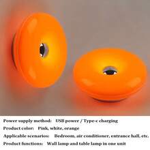 1 Đèn trang trí Donut - Có thể sạc lại/cấp nguồn qua USB, 3 màu thay đổi, sử dụng kép làm đèn bàn/đèn tường, đèn ngủ trang trí phòng ngủ, trang trí phòng khách - Thích hợp cho hành lang, đầu giường, phòng đọc sách - Nhiều màu - Xem 9