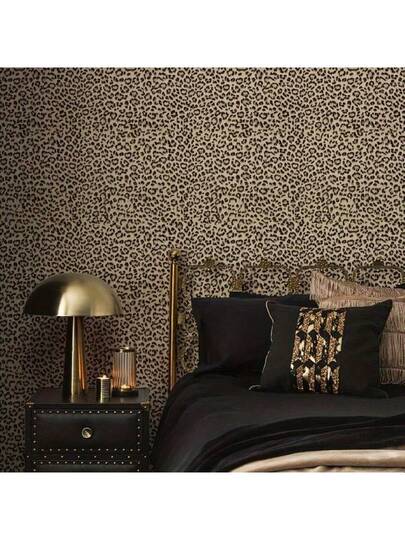 Roll Leopard Print Peel Stick Wallpaper, Waterproof Removable Self Adhesive Textured PVC Contact Paper, Bedroom Kitchen, Bathroom, Cabinets, Vanity, Easy To Apply Remove, Bruin Geel Home Sticker view 5