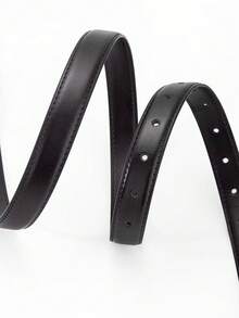 1pc/2pcs Women Asymmetric Gold Buckle Solid Color Casual Versatile Decorative Belt, Suitable For Jeans, Dresses And Women Pants, PU Leather Ladies Belt