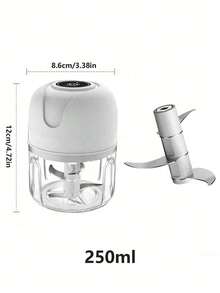 Electric Garlic Chopper, Onion Chopper, Multifunctional Vegetable Slicer, USB Charging, Independent Design, Easy To Clean, Garlic Grinder, Blender, Seasoning And Spice Tool, Food Kitchen Small Tool, Household, Outdoor, Picnic Auxiliary Food Cooking Machine