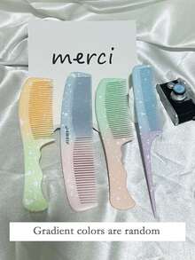 4 件套经典仿木纹防静电塑料发梳套装，适合日常使用，婚礼派对礼物/伴娘礼物，木纹梳子，宽齿梳，鼠尾梳，胡须梳，细齿专业发梳套装，适合女士、男士理发造型/卷发/梳理/分缝/胡须，顺发刷，万圣节/圣诞节配饰礼物，美发工具 - 彩色 - 查看 9