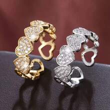 1 Stück Armband-Set in Herzform für Frauen, besetzt mit kubischen Zirkonia-Steinen, verstellbares minimalistisches Luxus-Armband, geeignet als Geschenk für Freundin, Halloween, Weihnachten, Saudi-Nationalfeiertag