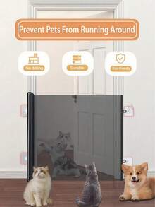 Versatile Pet Safety Gate - Expandable Pet Gate Portable Adjustable Safety Dog Gate - Indoor Outdoor Gate - Easy Install Stair Barrier For Pets - Can Be Used To Increase The Height Of A Pet Safety Gate - Non-Mesh Fabric - PVC Material