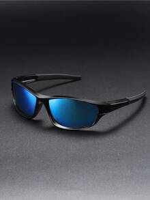 Punk Futuristic Fashion Large Frame Sunglasses, Colorblock, Suitable For Sports, Commuting, Fishing, Unisex, All Seasons