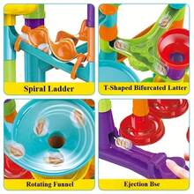 197pcs Marble Race Track Toys, Marble Run Set, Construction Building Blocks Game For Kids Birthday STEM Gifts, And Early Cognition, Hand Exercise, Parent-Child Interaction, Distinguish Colors - 彩色 - 查看 5
