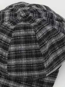 1pc Unisex Retro Plaid Beret Hat, Fashionable And Versatile, Suitable For Men And Women, Autumn/Winter Outdoor Street Style, Great As A Gift