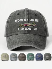 1 chiếc Mũ lưỡi trai bóng chày thêu "Fish Fear Me" dành cho nữ, có thể điều chỉnh, chống nắng, thường ngày, thích hợp cho hoạt động ngoài trời, du lịch mùa xuân-thu và kỳ nghỉ bãi biển, phong cách Y2K dành cho cả nam và nữ - mũ bóng chày - Xem 13