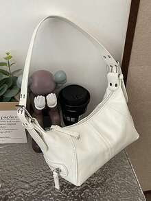 Bolsa resistente y elegante con cremallera; bolso de hombro versátil